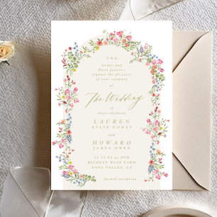 Invitation dainty romantique arc fleurie jardin de printemps 