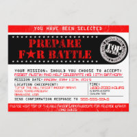 Invitation d'Airsoft "Préparez-vous à la bataille"