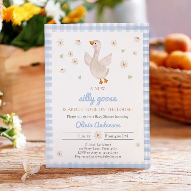 Invitation Daisée de printemps de l'oie En vichy Baby shower  (Créateur téléchargé)