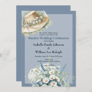 Invitation Daisées & Blue Denim Rustic Mariage