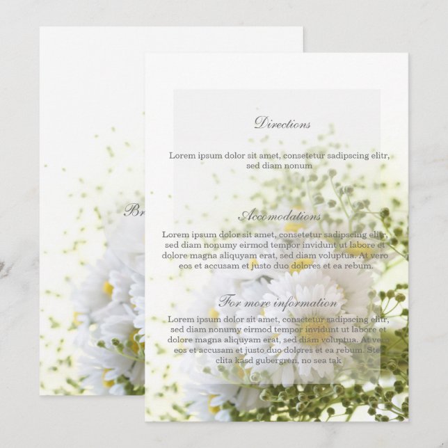 Invitation Daisées en amour Editable Mariage Bouquet Directio (Devant / Derrière)