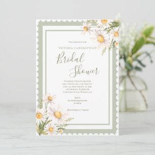Invitation Daisies Floral Élégante Fête des mariées