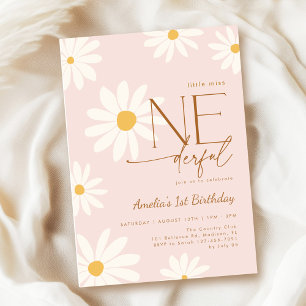 Invitation Daisy 1er Anniversaire Petite Miss UNderful