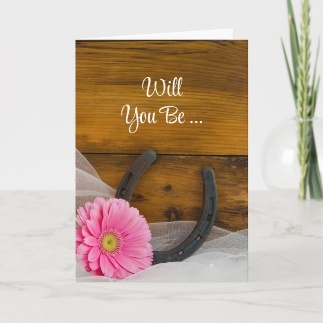 Invitation Daisy and Horseshoe Will you be My Bridesmaid (Devant)