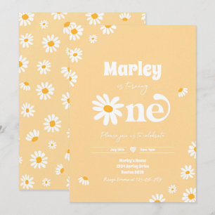 Invitation Daisy Anniversaire Fête Bohème Floral 1er Annivers