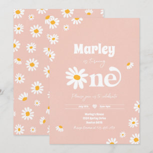 Invitation Daisy Anniversaire Fête Bohème Floral 1er Annivers