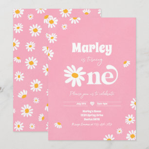 Invitation Daisy Anniversaire Fête Bohème Floral 1er Annivers