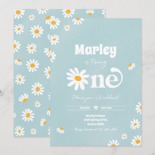 Invitation Daisy Anniversaire Fête Bohème Floral 1er Annivers