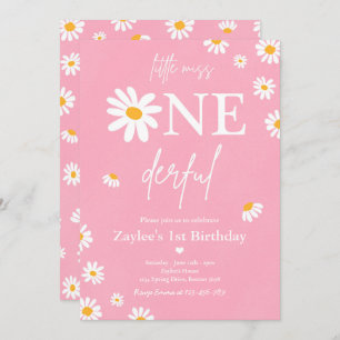 Invitation Daisy Anniversaire Fête Bohmian Little Miss Oneder