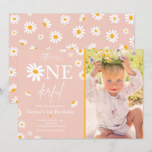 Invitation Daisy Anniversaire Fête Bohmian Little Miss Oneder