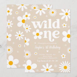 Invitation Daisy Anniversaire Fête Boho Wild Un 1er Anniversa
