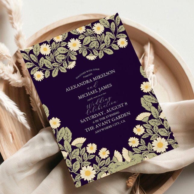 Invitation Daisy Art Nouveau Mariage (Créateur téléchargé)
