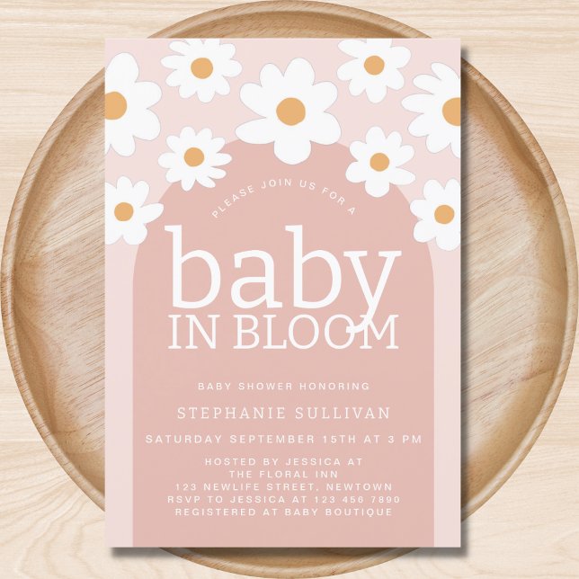 Invitation Daisy Baby in Bloom Girl Baby shower (Créateur téléchargé)