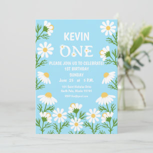 Invitation Daisy Birthday Party Boho Un 1er anniversaire Invi