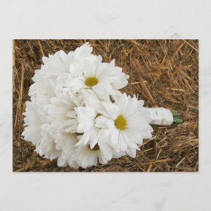 Invitation Daisy Bouquet & Hay - Pays / Barn Mariage
