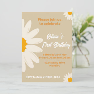 Invitation Daisy  carte d'anniversaire de margueri