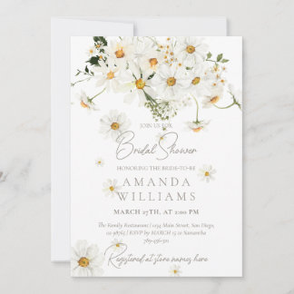 Invitation Daisy Élégant Fleur Sauvage Mariage Moderne