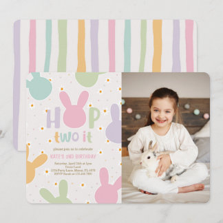 Invitation Daisy Floral Bunny 2e anniversaire