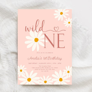 Invitation Daisy Floral Wild Un 1er anniversaire