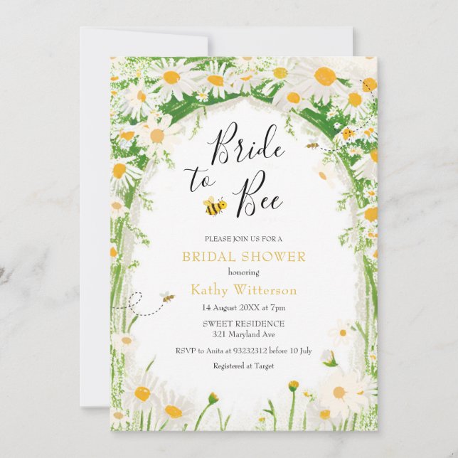 Invitation Daisy Garden et Bee Bride à Bee Bridal (Devant)