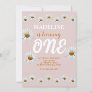 Invitation Daisy Girls 1ère fête d'anniversaire