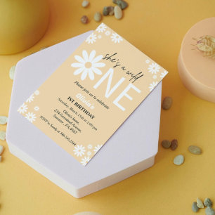 Invitation Daisy Première fête d'anniversaire bohème sauvage