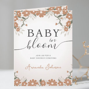 Invitation Daisy Rustic Baby in Bloom Shower Genre Neutre