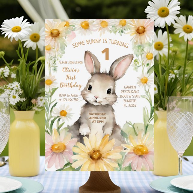 Invitation Daisy Un lapin devient un anniversaire (Créateur téléchargé)