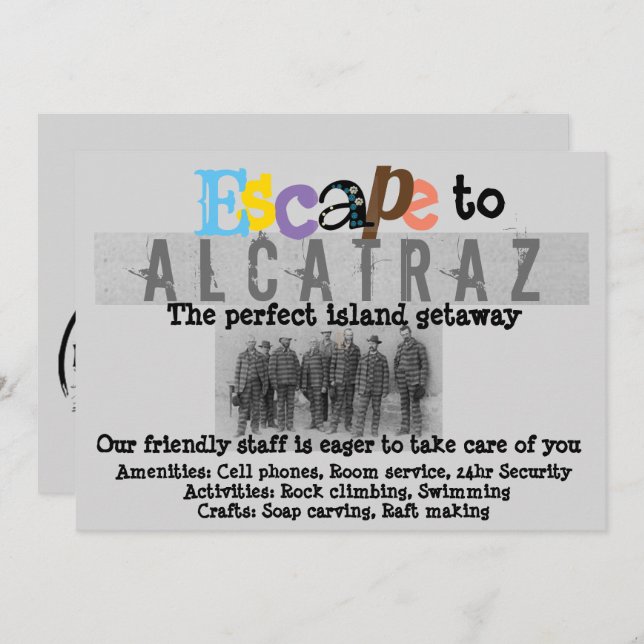 Invitation d'Alcatraz (Devant / Derrière)
