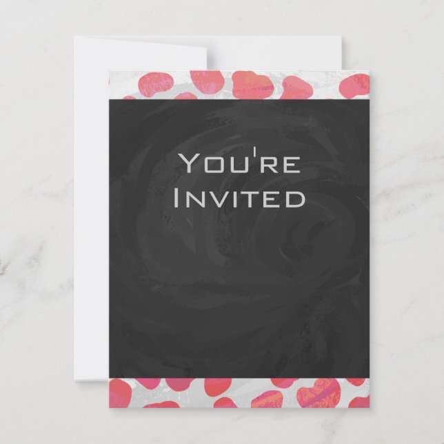Invitation Dalmatie rose et blanc avec monogramme (Devant)