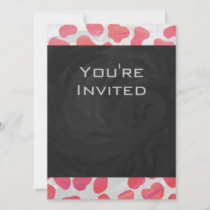 Invitation Dalmatie rose et blanc avec monogramme