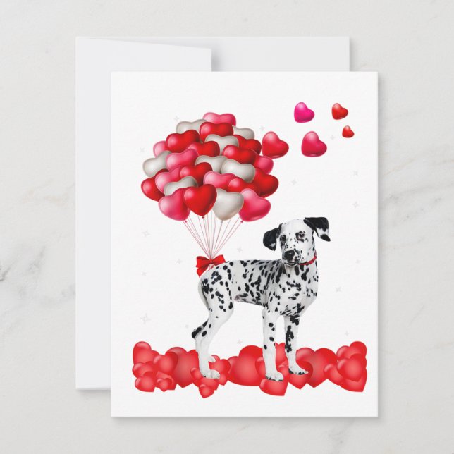 Invitation Dalmatien Valentines Jour tenue Amoureux des chien (Devant)