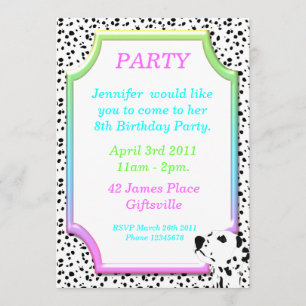 Invitation dalmatienne 2 de fête d'anniversaire