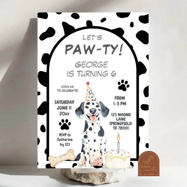 Invitation Dalmation : Anniversaire de Paw-ty (Créateur téléchargé)