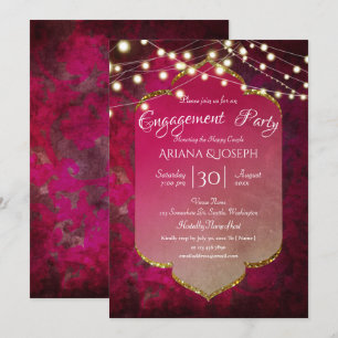 Invitation Damas de saumons boho inspirées par l'Inde en rose