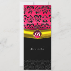 INVITATION DAMAS GEMME PIERRE MONOGRAMME