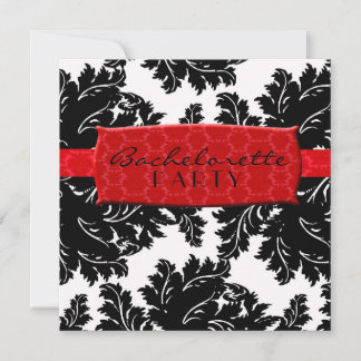 Invitation Damas noir et blanc et rouge