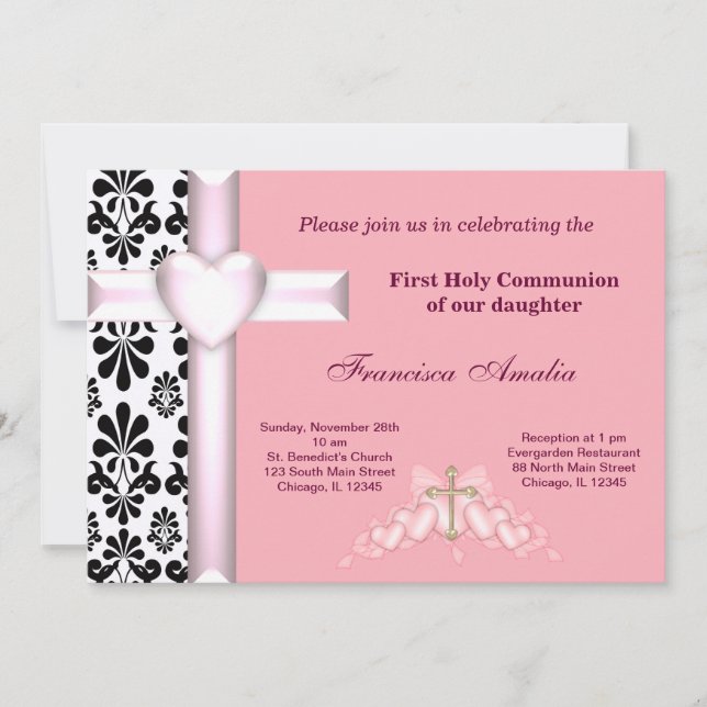 Invitation Damas Sainte Communion (Devant)