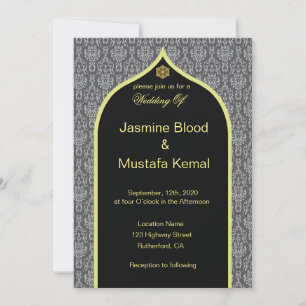 Invitation Damask Design pour le Mariage islamique