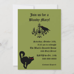 Invitation Damask et Green Halloween