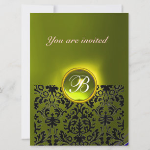 Invitation DAMASK GEM STONE MONOGRAM topaz jaune
