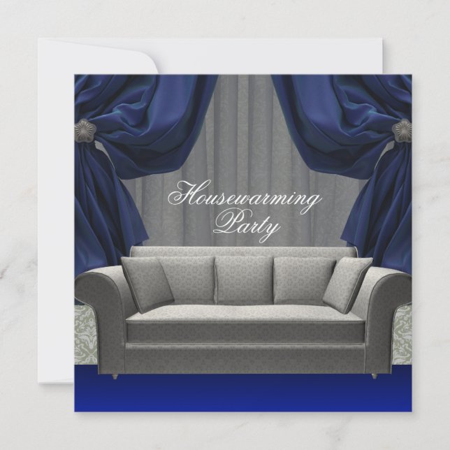 Invitation Damask Sofa Elegant Drapes House Party (Devant)