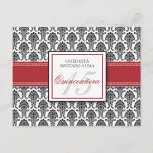 Invitation Damassé ESPAGNOLE Quinceañera Invitación de