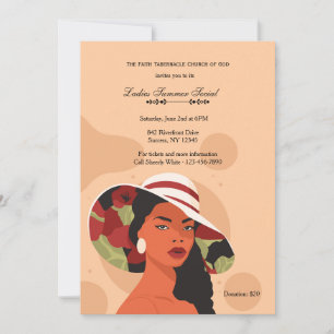 Invitation Dame Afro-Américaine avec Chapeau