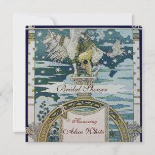 Invitation DAME AVEC UNICORN FÊTE DES MARIÉES PARTY Champagne