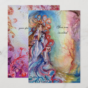 Invitation DAME DU LAC 1, bleu rose vif éclatant