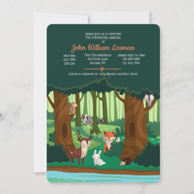 Invitation d'amis Woodland (Devant)