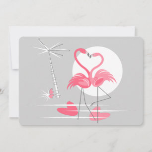 Invitation d'amour flamant rose horizontal