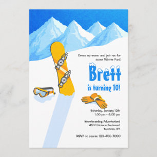 Invitation d'amusement d'hiver de surf des neiges