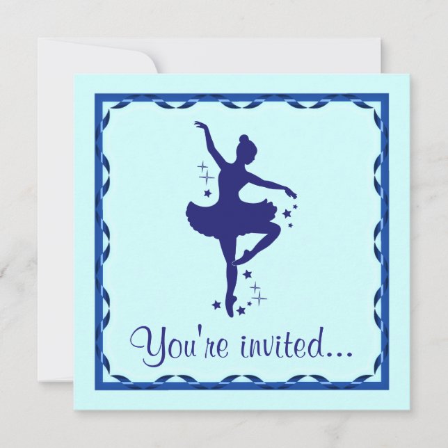 Invitation Dance Considérant : Ballerina en bleu (Devant)